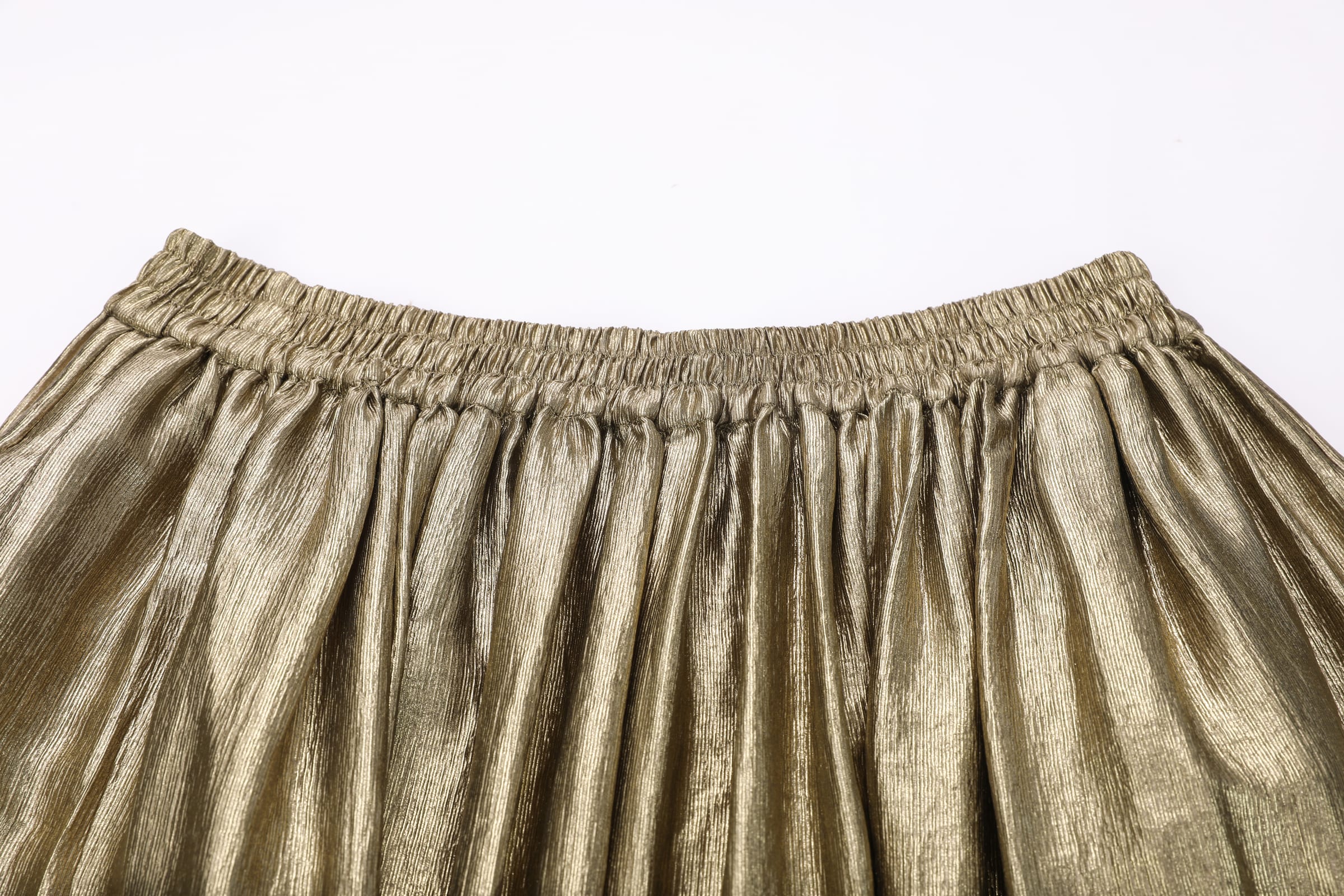 Gold Pleated Wide-Leg Trousers - image 3