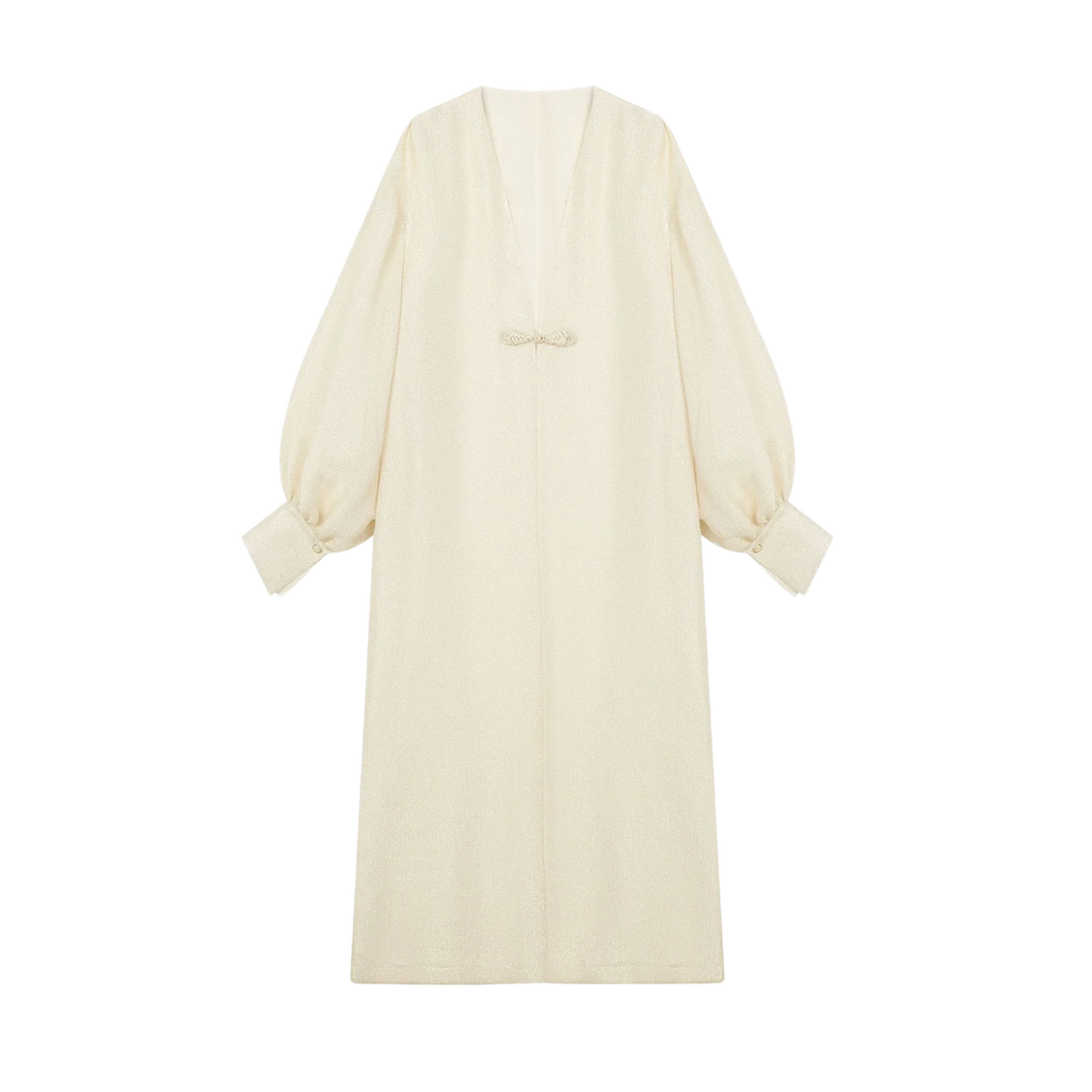 Gilded Diamond Mesh Abaya Coat - image 1