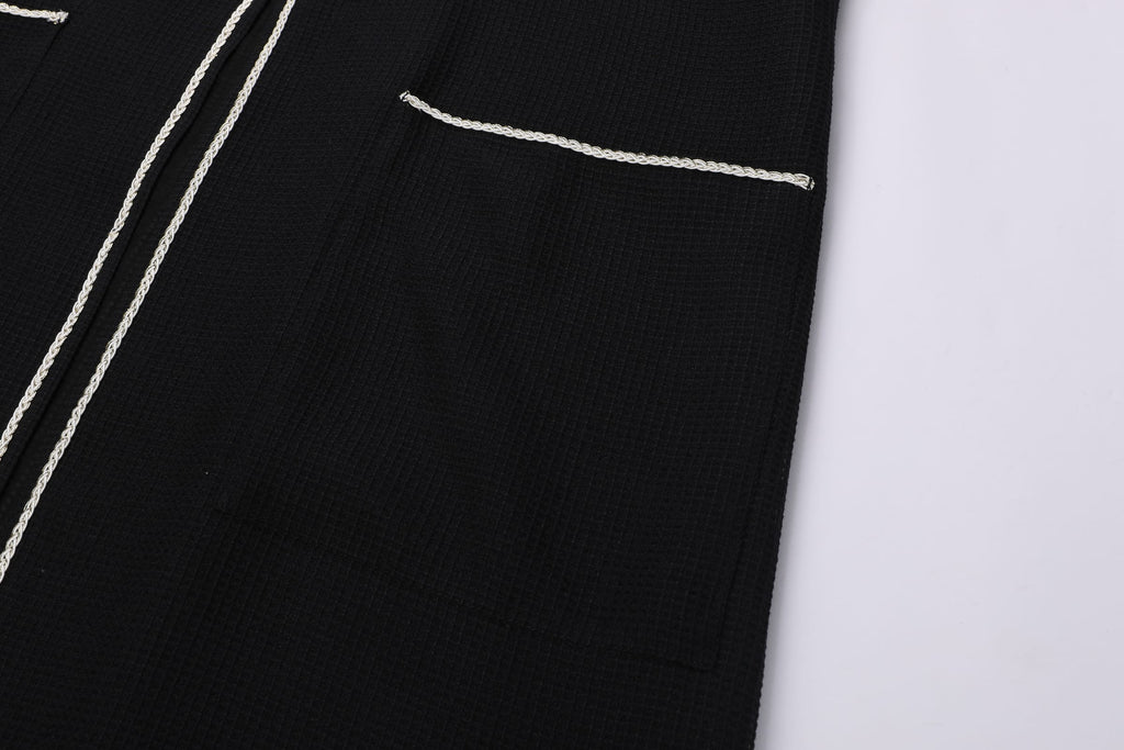 Waffle-Weave Duster Abaya Black - image 6