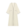 Waffle-Weave Duster Abaya Ivory - image 1