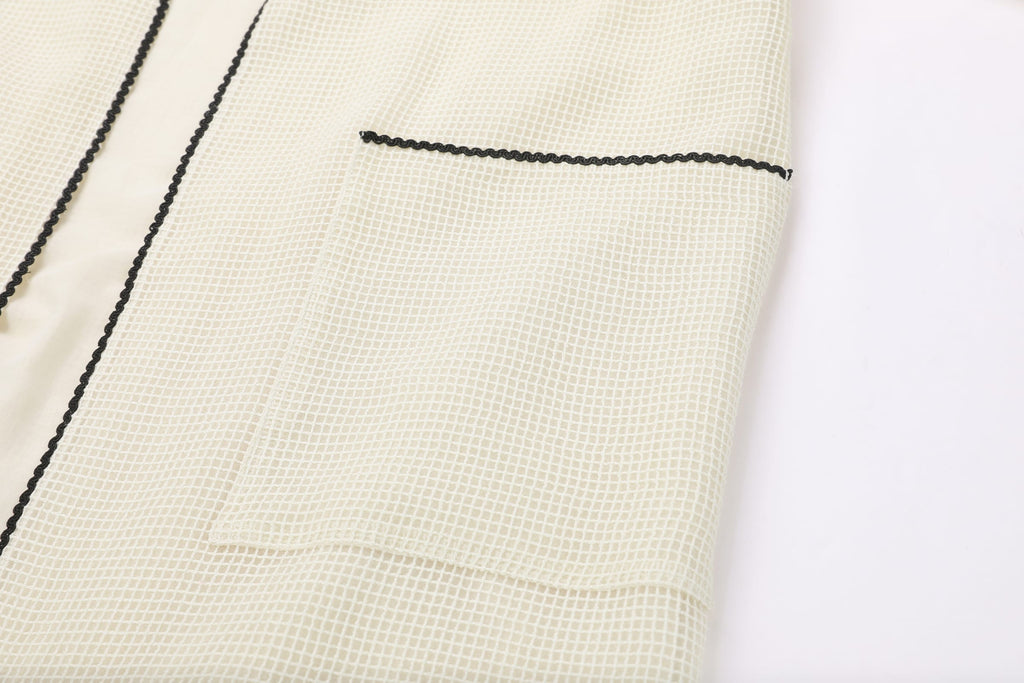Waffle-Weave Duster Abaya Ivory - image 5