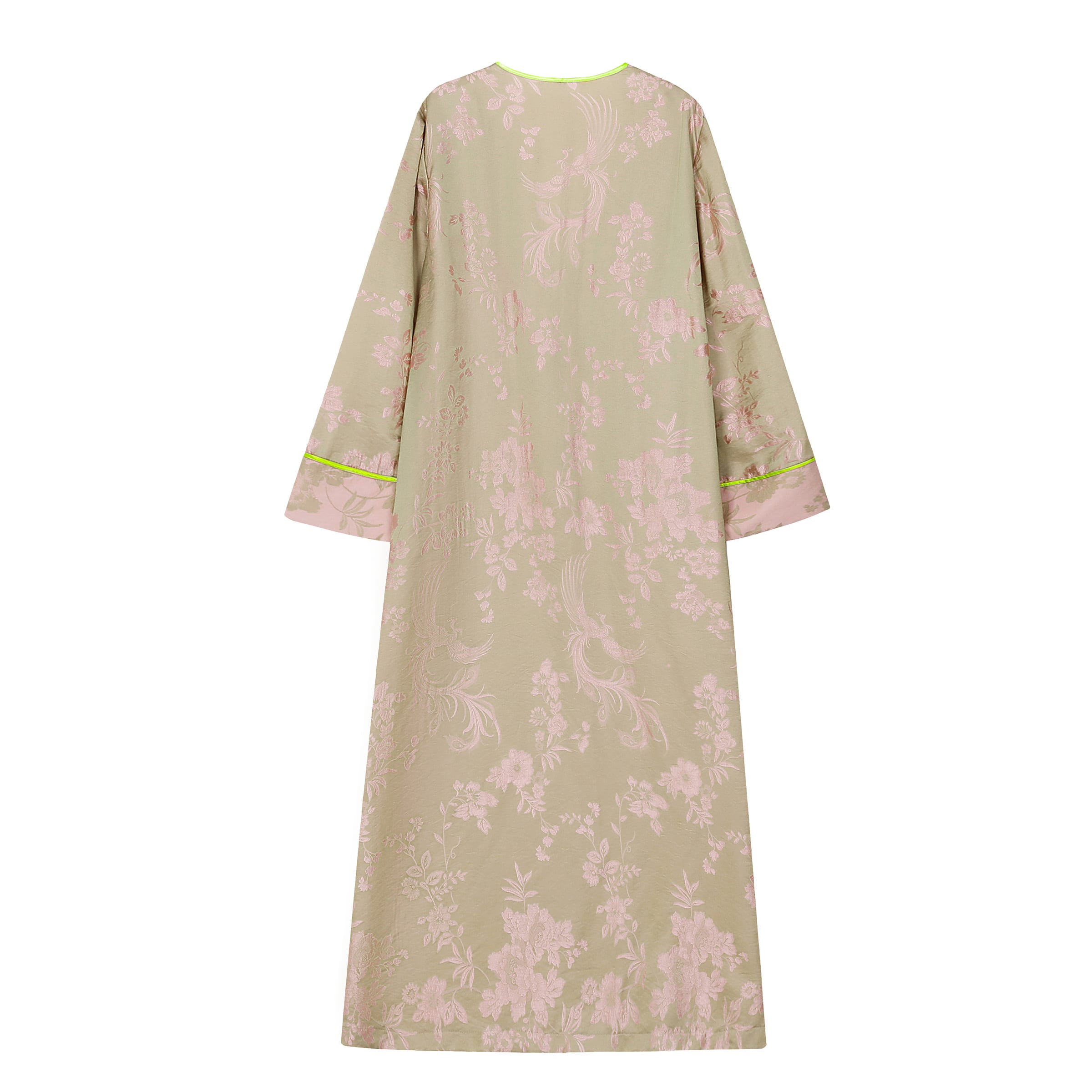Phoenix Brocade Abaya Neon Green - image 2