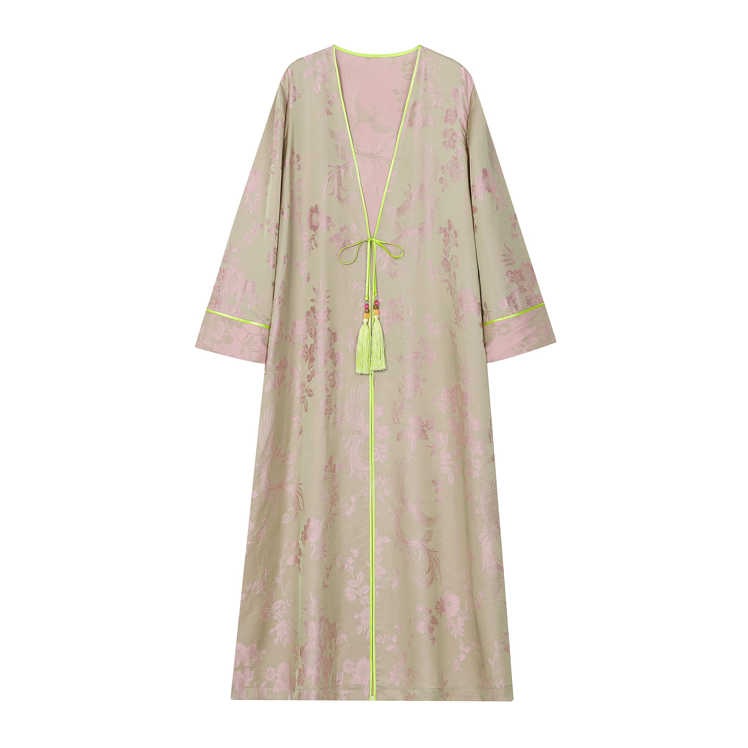 Phoenix Brocade Abaya Neon Green - image 6