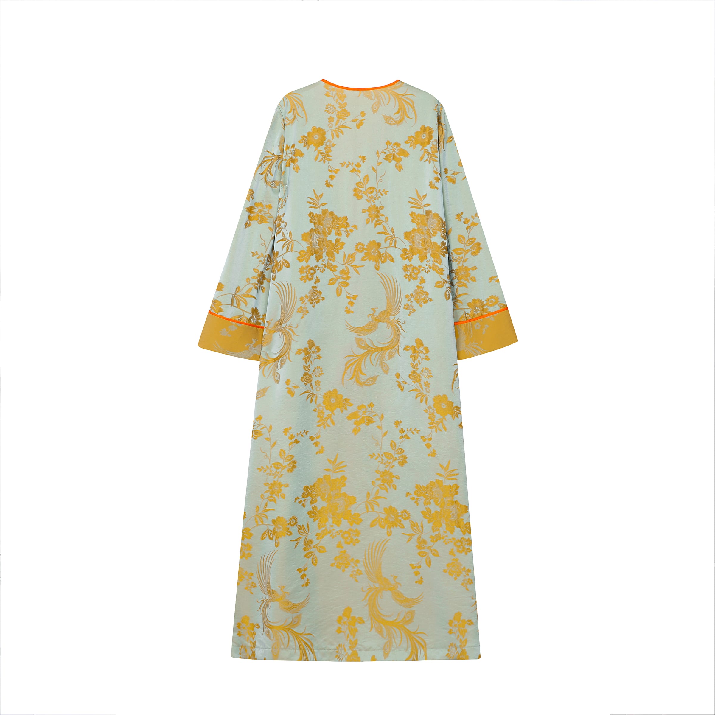 Phoenix Brocade Abaya Neon Orange - image 3