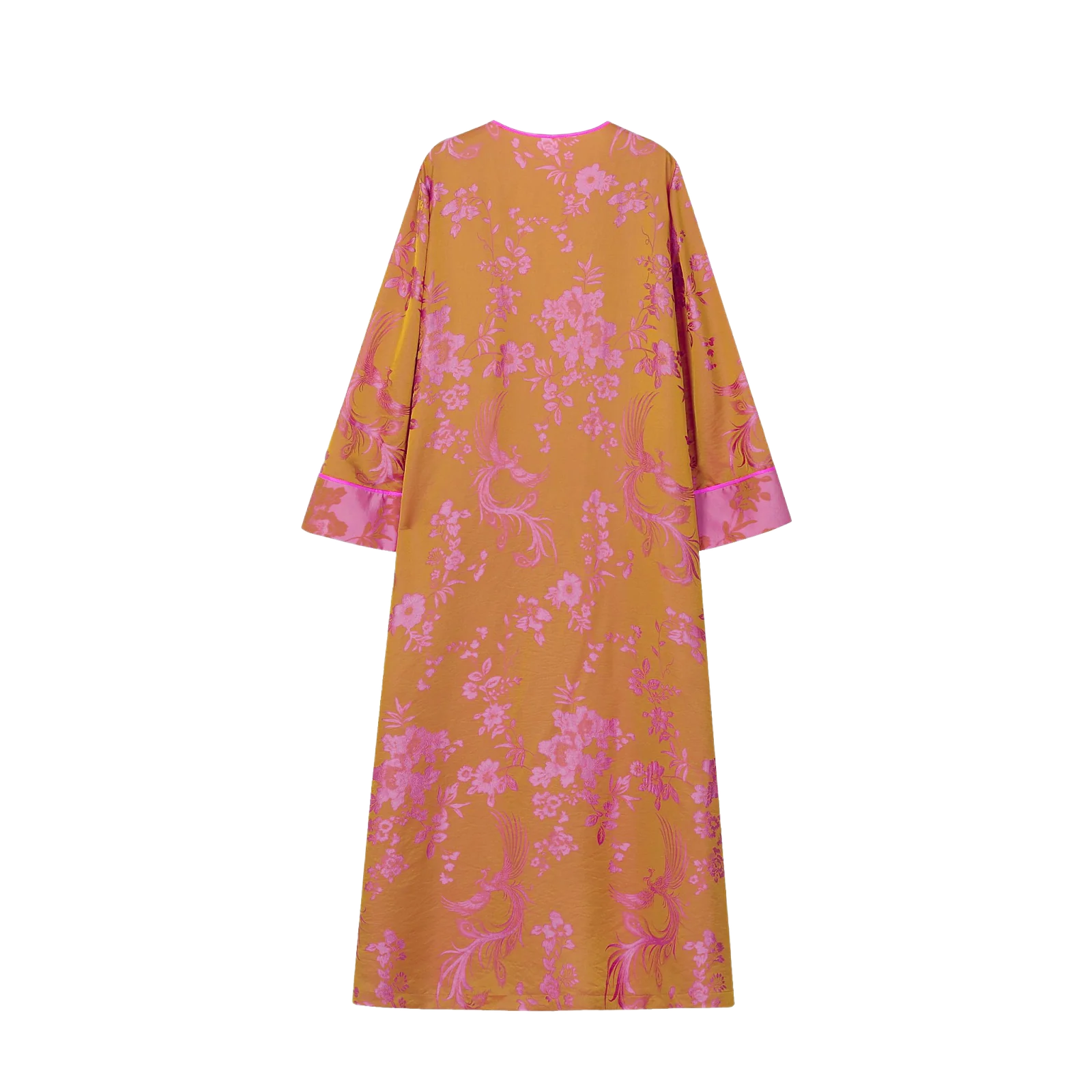 Phoenix Brocade Abaya Neon Pink - image 1