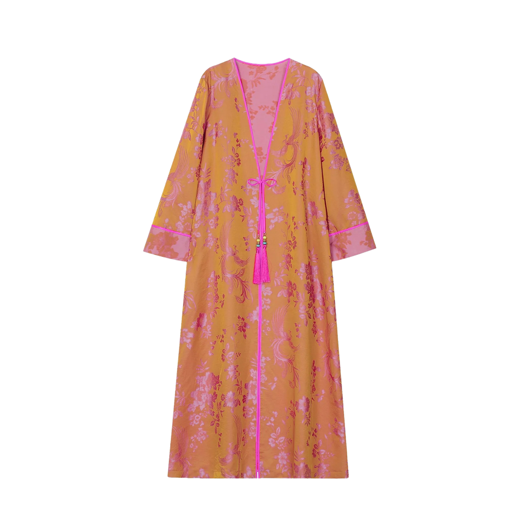 Phoenix Brocade Abaya Neon Pink - image 2