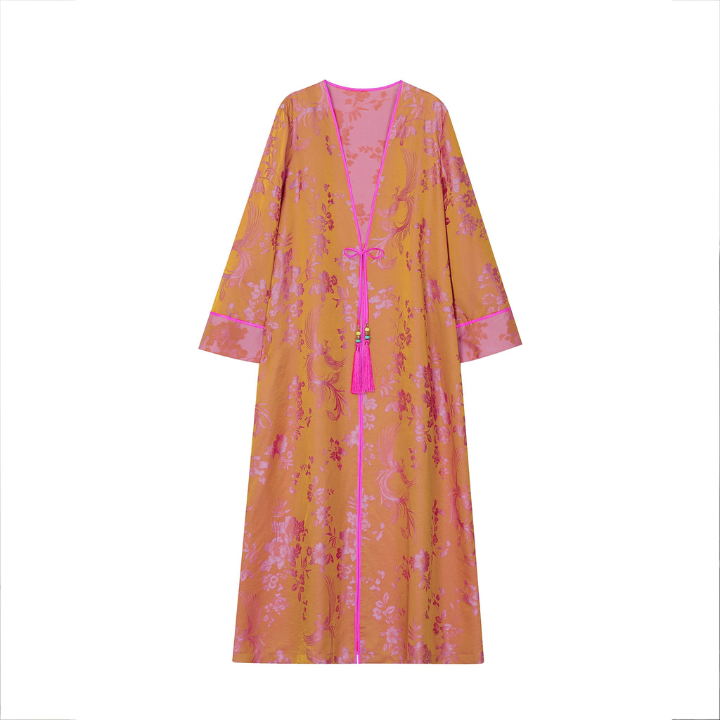 Phoenix Brocade Abaya Neon Pink - image 3