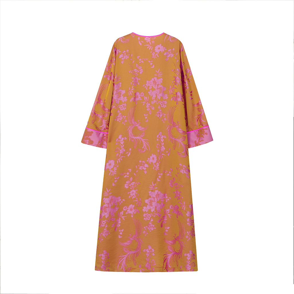Phoenix Brocade Abaya Neon Pink - image 4