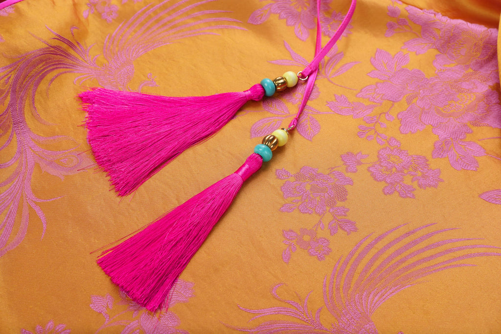 Phoenix Brocade Abaya Neon Pink - image 6