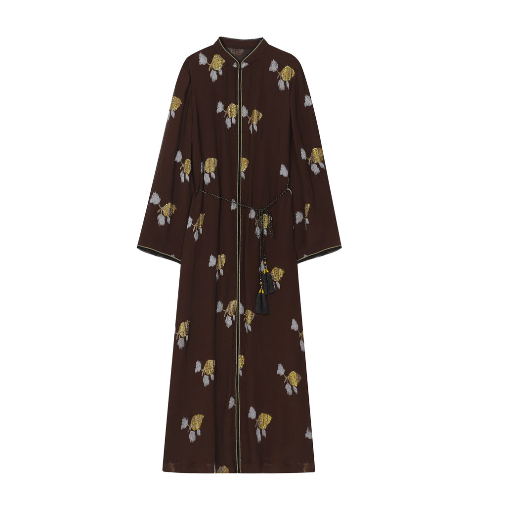 Velvet Flocked Abaya Coat - image 2