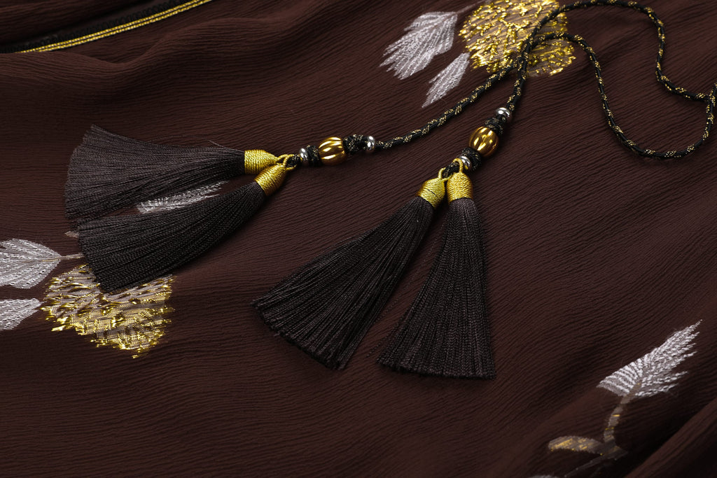 Velvet Flocked Abaya Coat - image 5