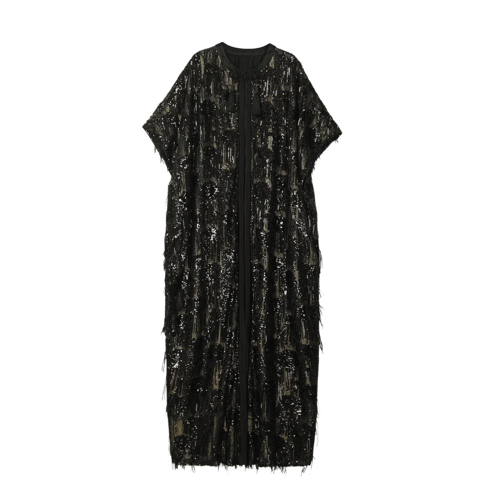 Sequin Fringe Cape Abaya - image 1