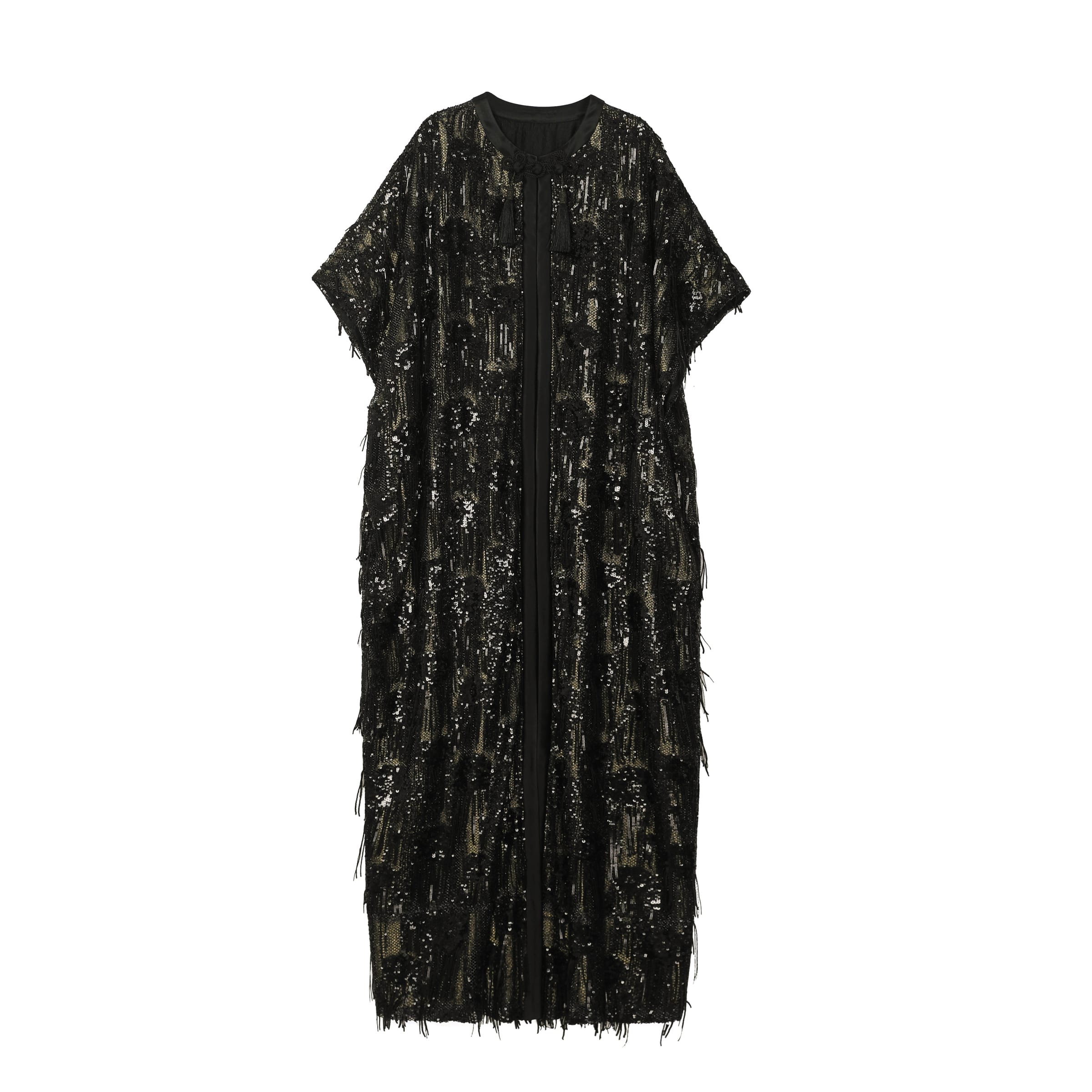 Sequin Fringe Cape Abaya - image 2