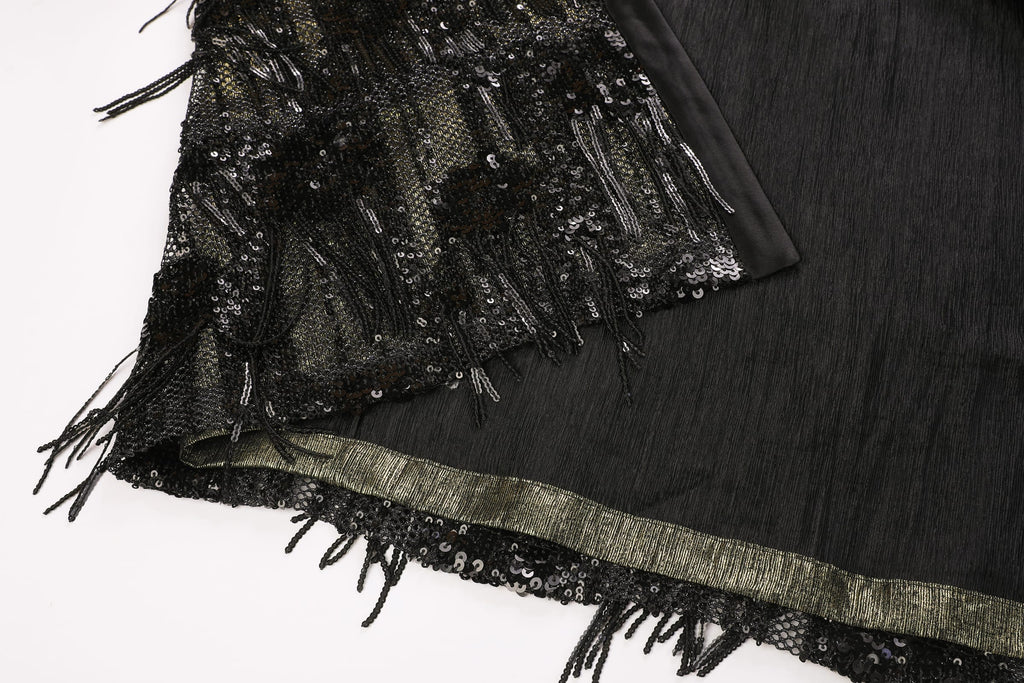 Sequin Fringe Cape Abaya - image 6