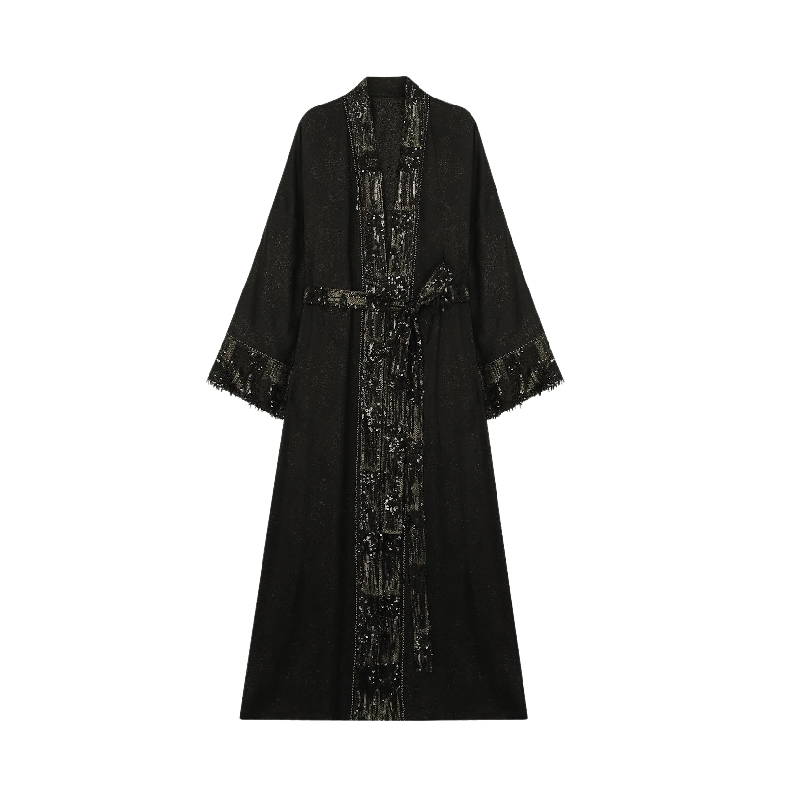 Metallic Knit Fringe Abaya - image 2