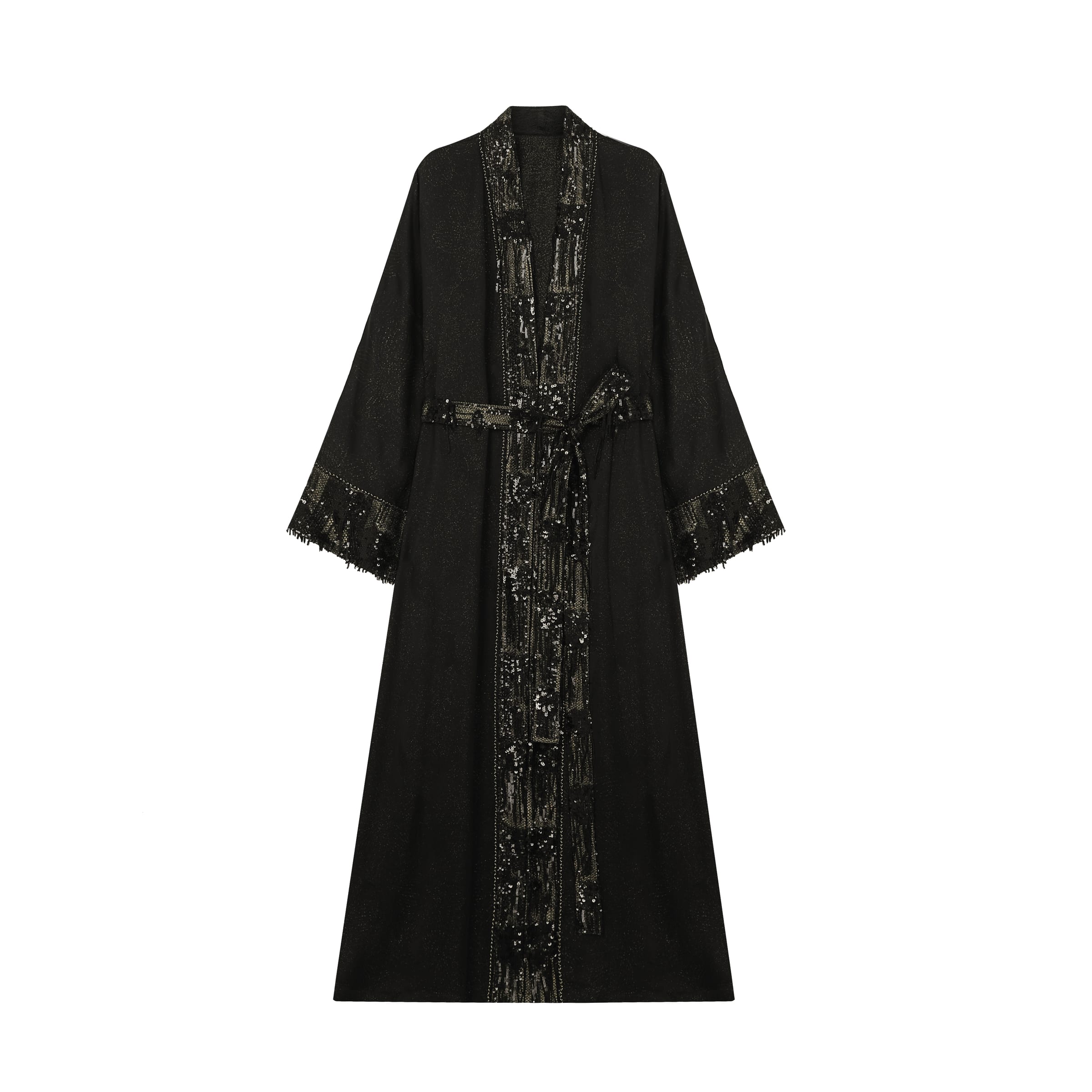 Metallic Knit Fringe Abaya - image 3