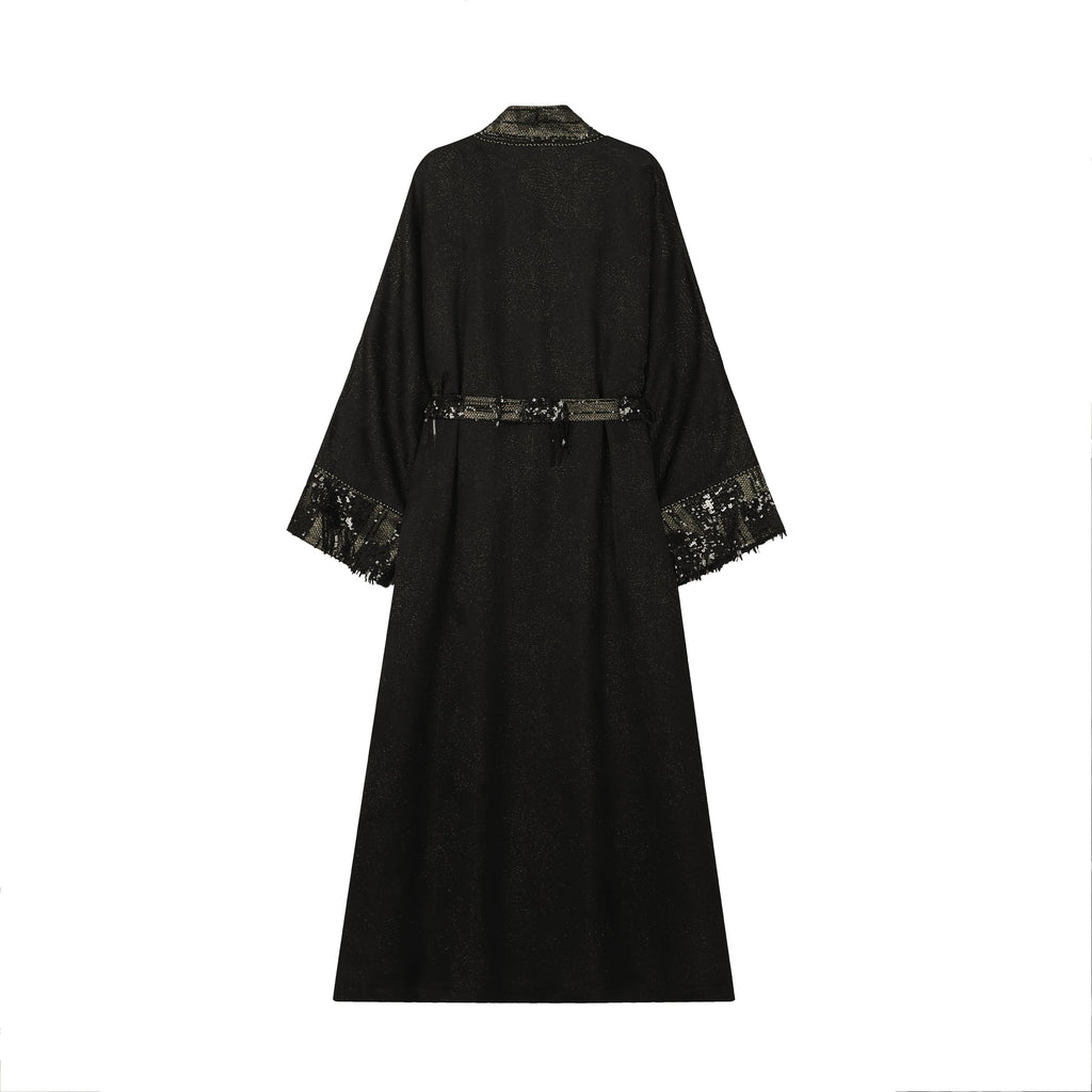 Metallic Knit Fringe Abaya - image 4