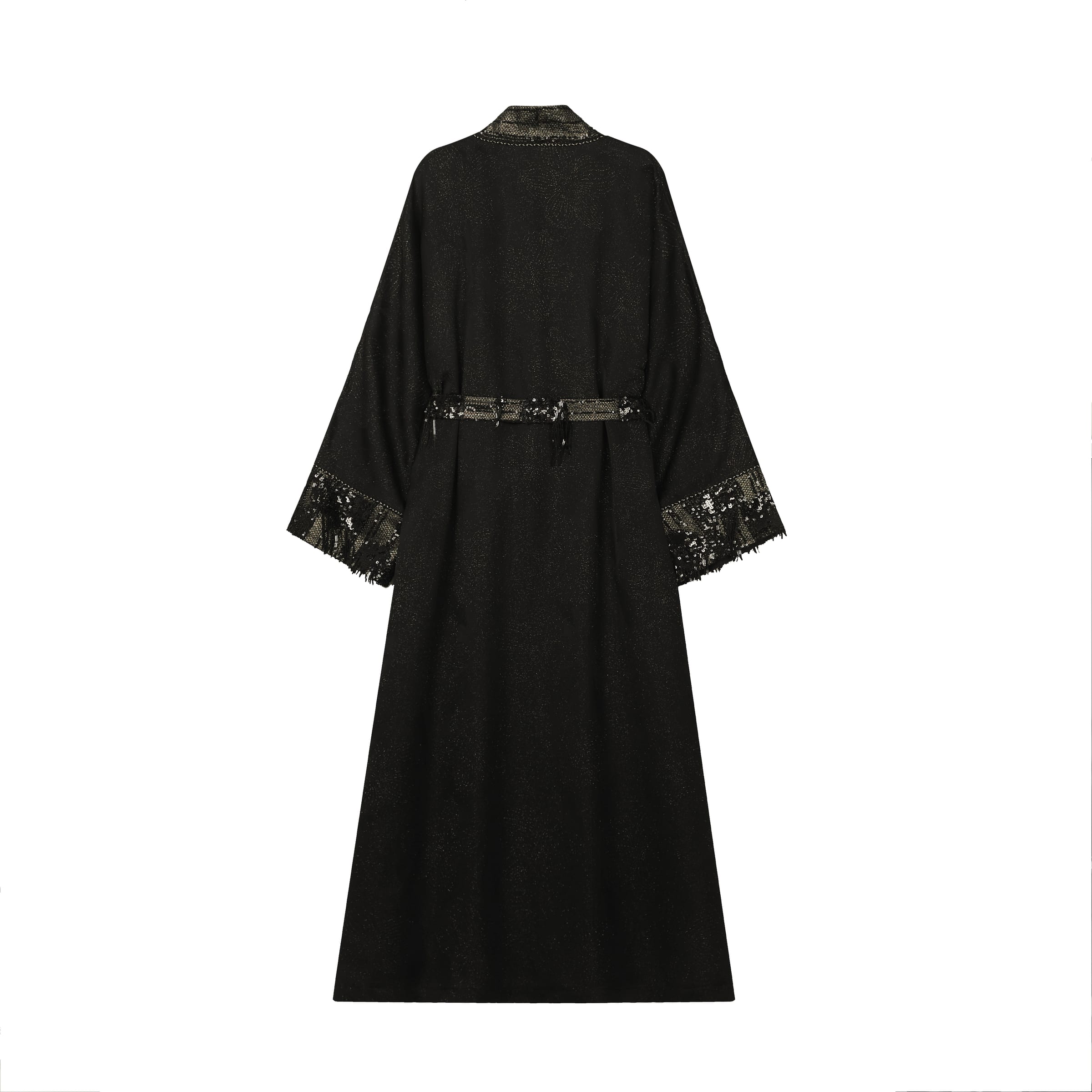 Metallic Knit Fringe Abaya - image 4