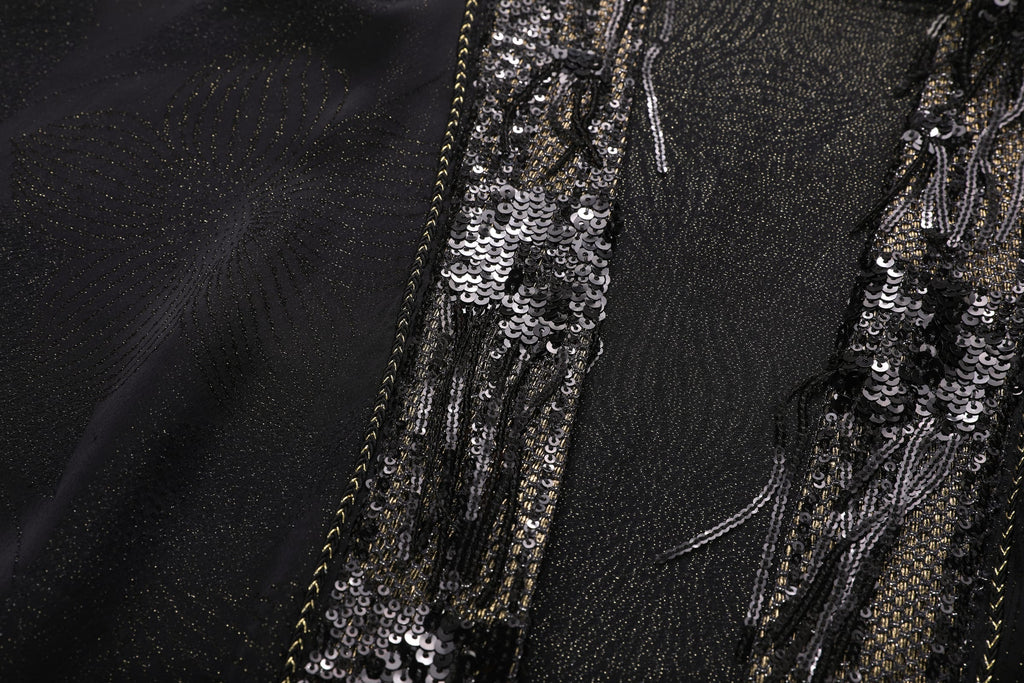 Metallic Knit Fringe Abaya - image 6