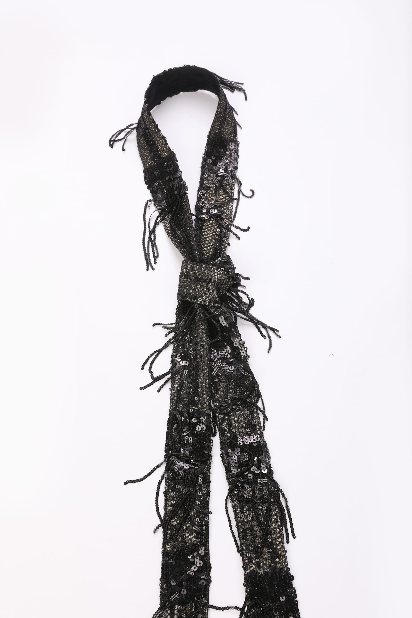 Metallic Knit Fringe Abaya - image 10