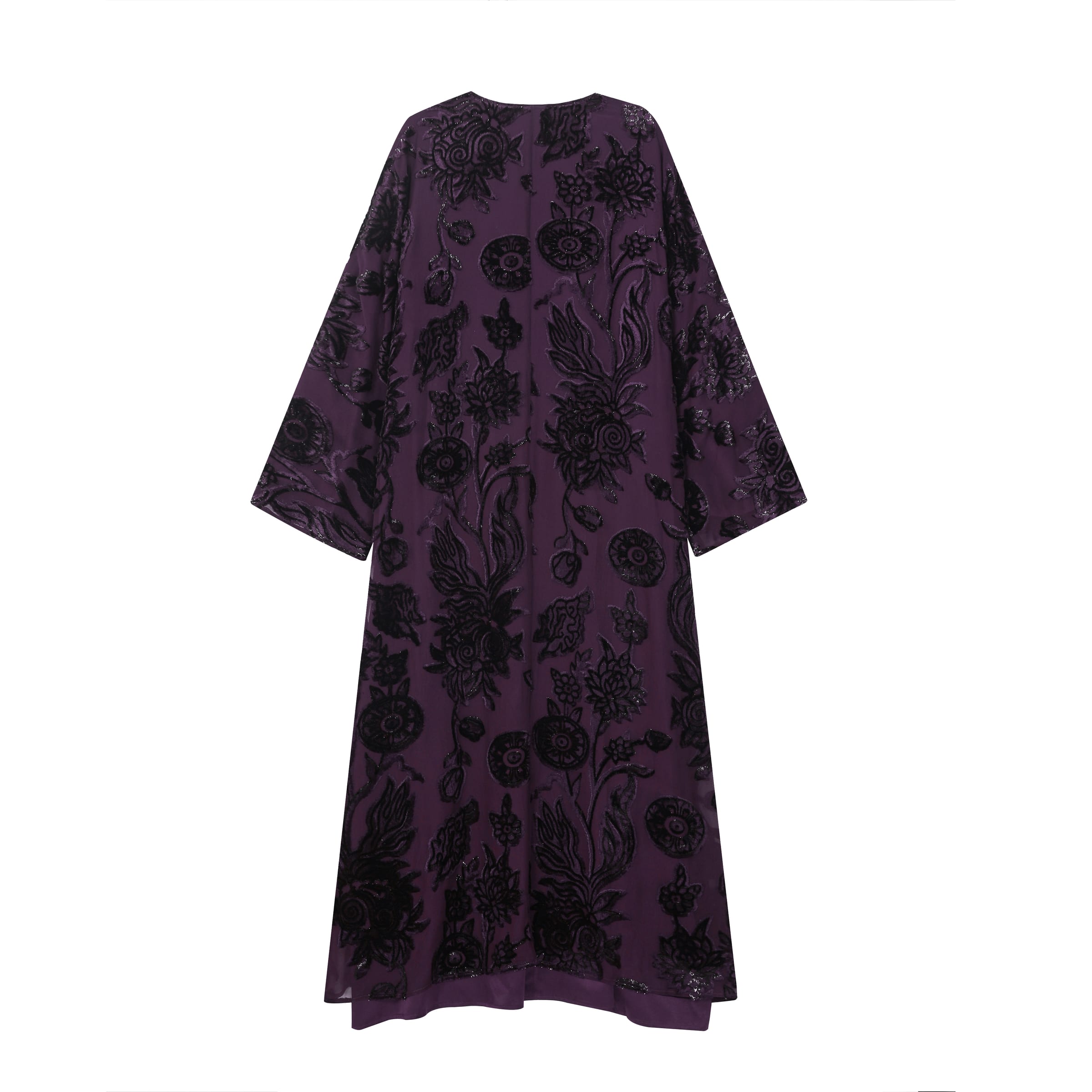 Plum Velvet Burnout Abaya - image 3
