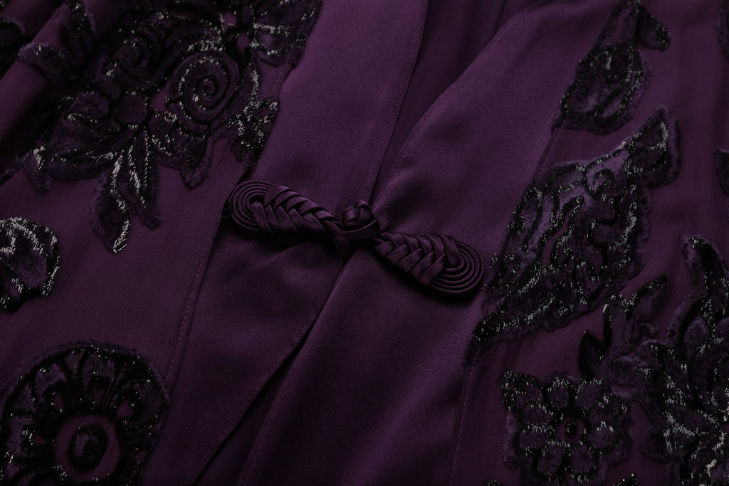 Plum Velvet Burnout Abaya - image 5