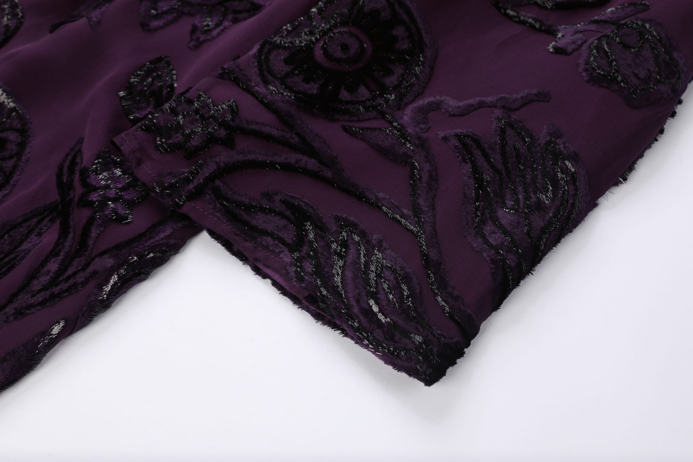 Plum Velvet Burnout Abaya - image 6