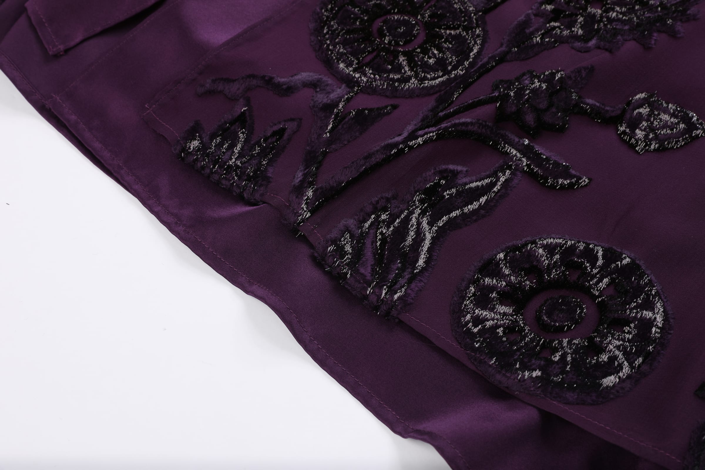 Plum Velvet Burnout Abaya - image 7