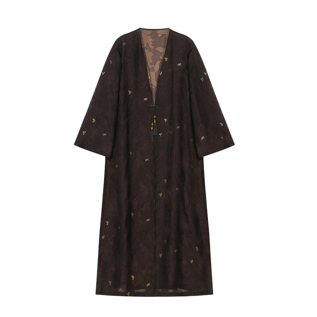 Gilded Peony Burnout Abaya - image 1
