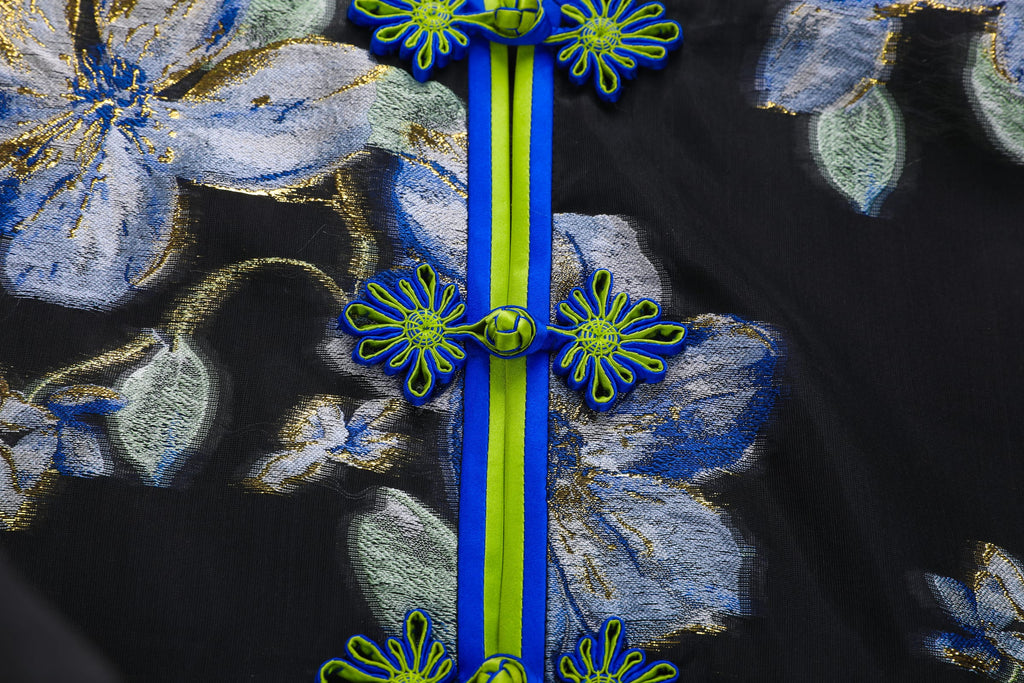 Blue Shimmer Abaya Coat - image 4