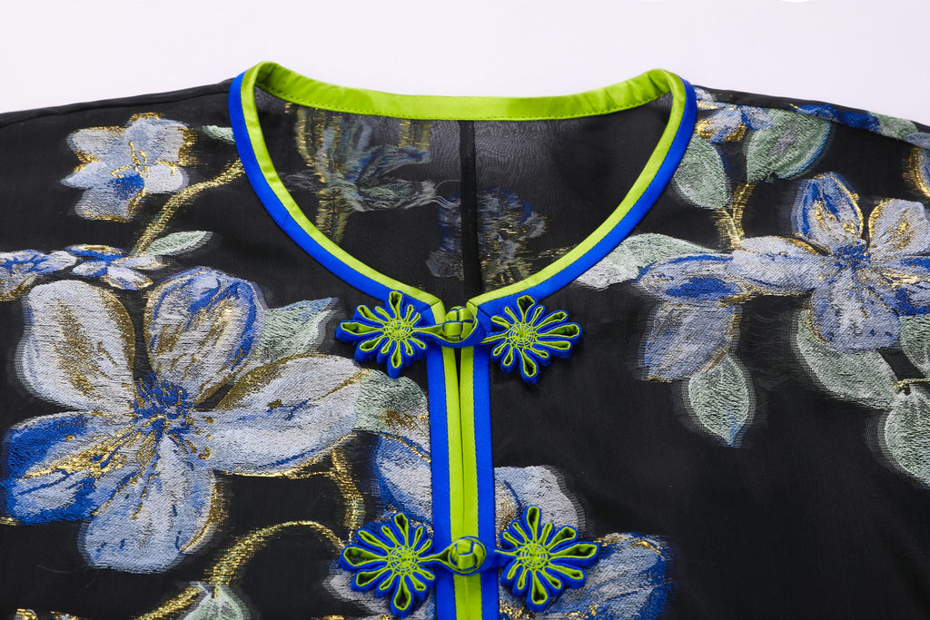 Blue Shimmer Abaya Coat - image 5